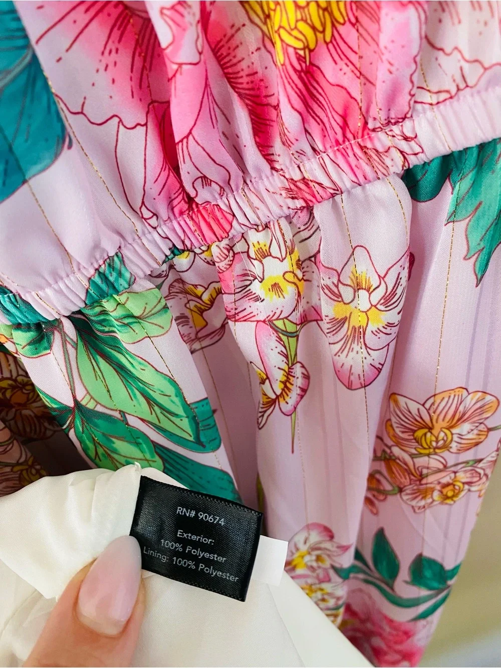 Boston Proper NWT Floral Blooms Pink Floral Off-Shoulder Maxi Dress Size Small - Picture 9 of 11